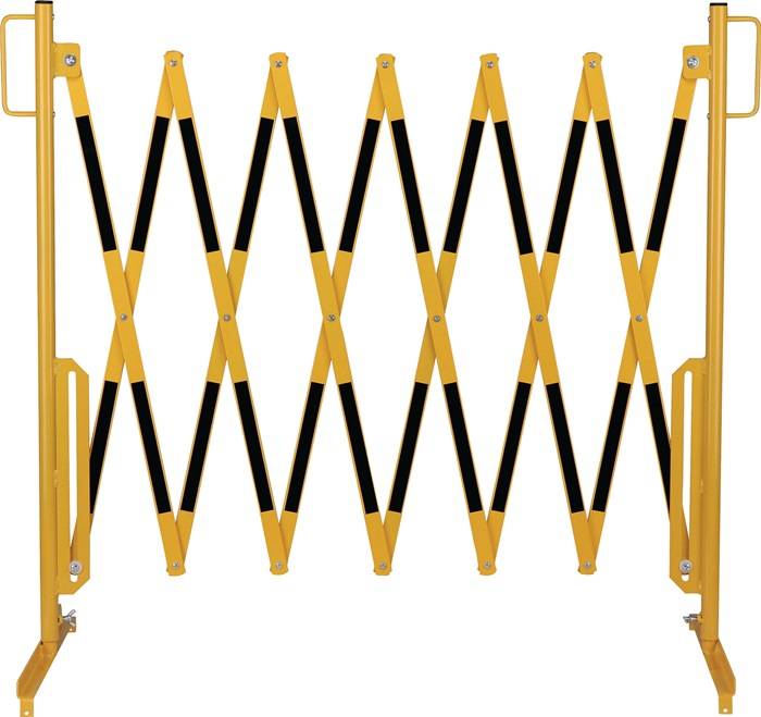 Scherengitter L3600xH1000mm m.Standfuß gelb/schwarz