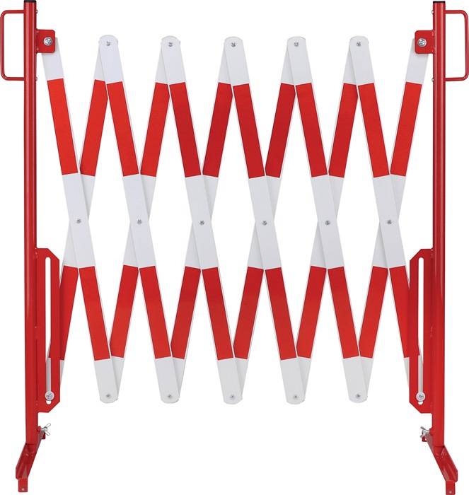 Scherengitter L4000xH1000mm m.Standfuß rot/weiß