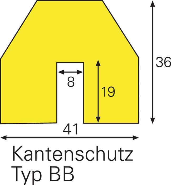 Kantenschutz gelb-schwarz 5000mm PUR-Schaum Typ BB