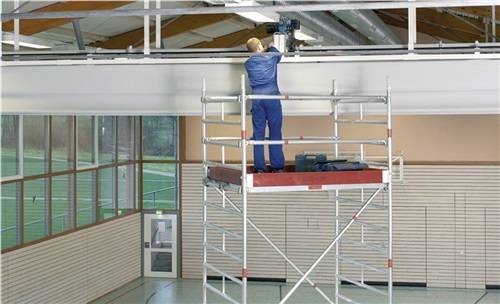 Fahrgerüst Uni Kompakt P2 Arbeits-B1500xL1800mm Alu.Gerüsthöhe 9610mm 2 kN/m²