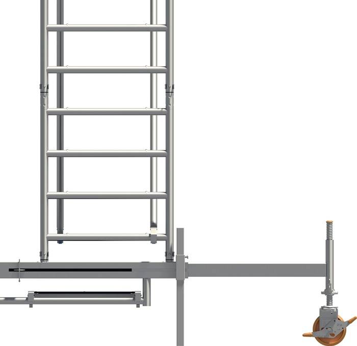 Fahrgerüst Uni Stand.P2 Arbeits-B750xL2850mm Alu.Gerüsthöhe 9610mm