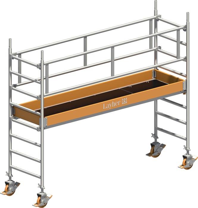 Fahrgerüst Uni Stand.P2 Arbeits-B750xL2850mm Alu.Gerüsthöhe 2430mm