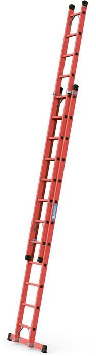 Schiebeleiter GFK Sprossen 2 x 12 Arbeitshöhe b.ca.6750mm