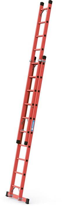 Schiebeleiter GFK Sprossen 2 x 10 Arbeitshöhe b.ca.5700mm