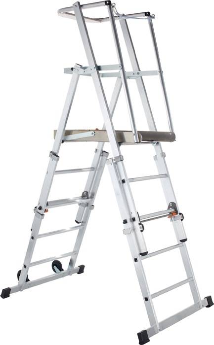 Plattformleiter 5 Sprossen Alu.Plattform L665xB440mm höhenv.ZARGES