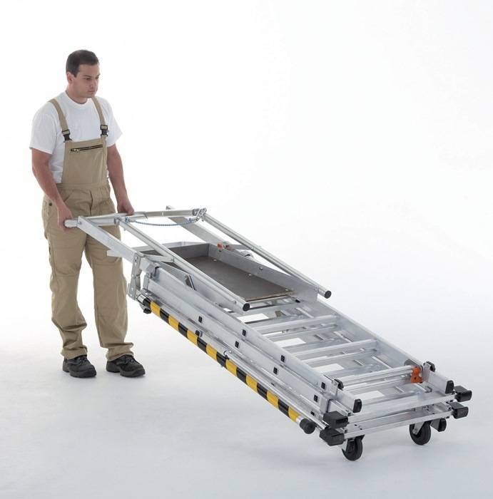 Plattformleiter 5 Sprossen Alu.Plattform L665xB440mm höhenv.ZARGES