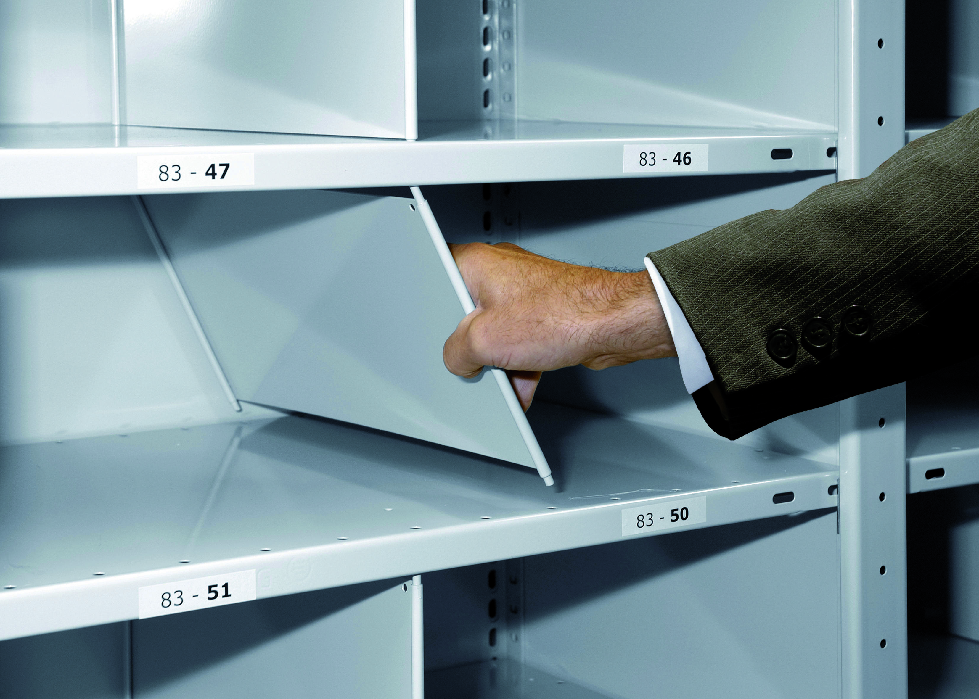 Stecktrennblech T500xH490 mm KH 25 mm für Fachboden 150kg gr.