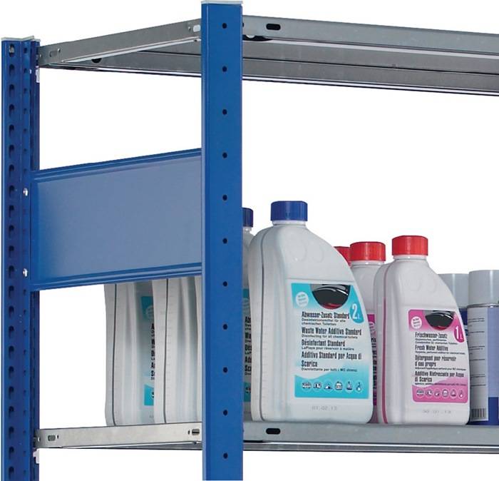 Steckregalsystem H2000xB1000xT600mm Anbauregal 5Stahlböd. Trgf.150kg verz./blau
