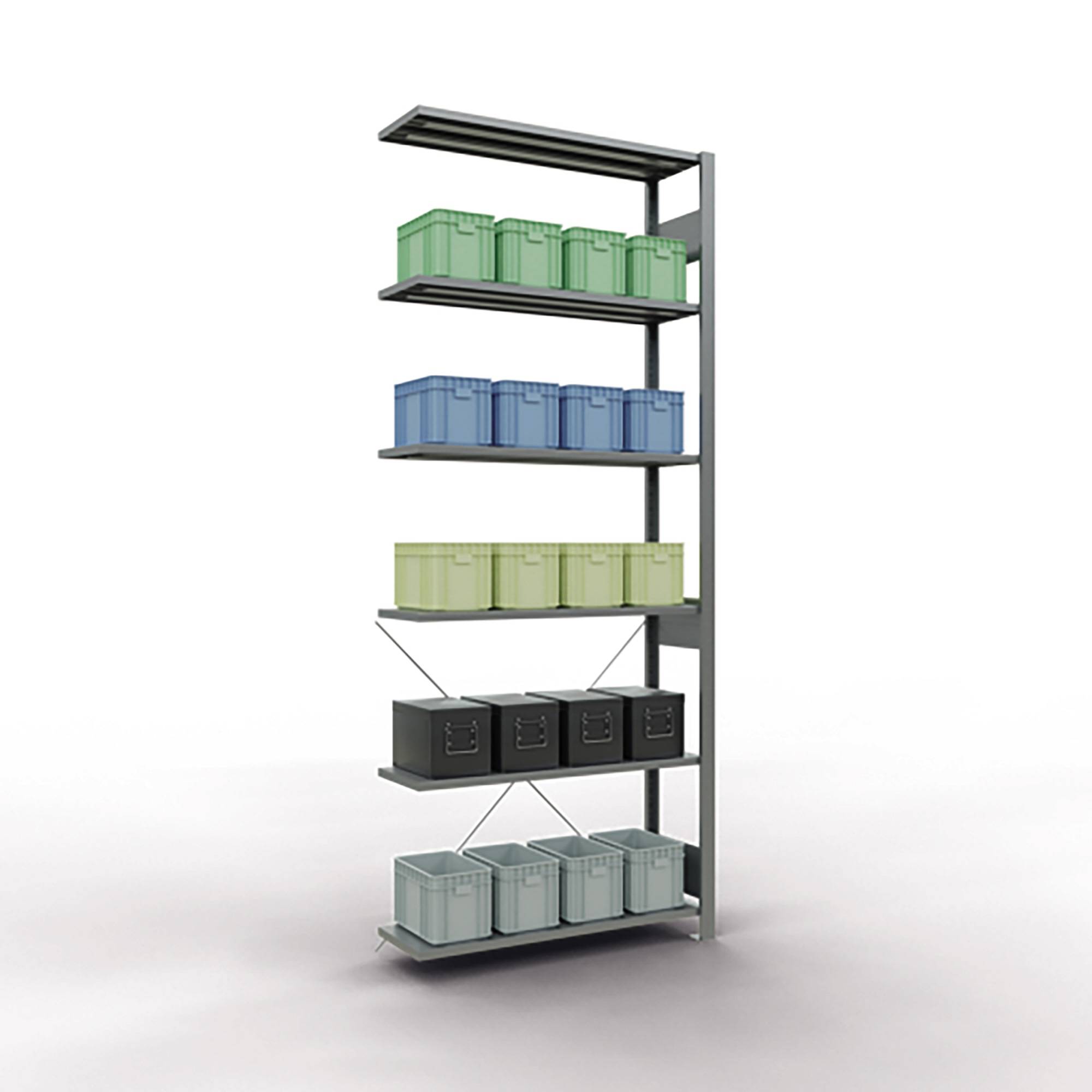 SCHULTE Regal MULTIplus150 12736 Anbau 2.500x1.000x300mm 6Böden vz