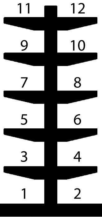 Kragarmregal H1980xB3245xT400mm 3 Felder doppels.Trgf.8800kg BITO
