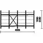 Kragarmregal H2480xB4305xT500mm 4 Felder eins.Trgf.5280kg BITO Kragarmregal H2480xB4305xT500mm 4 Felder eins.Trgf.5280kg BITO