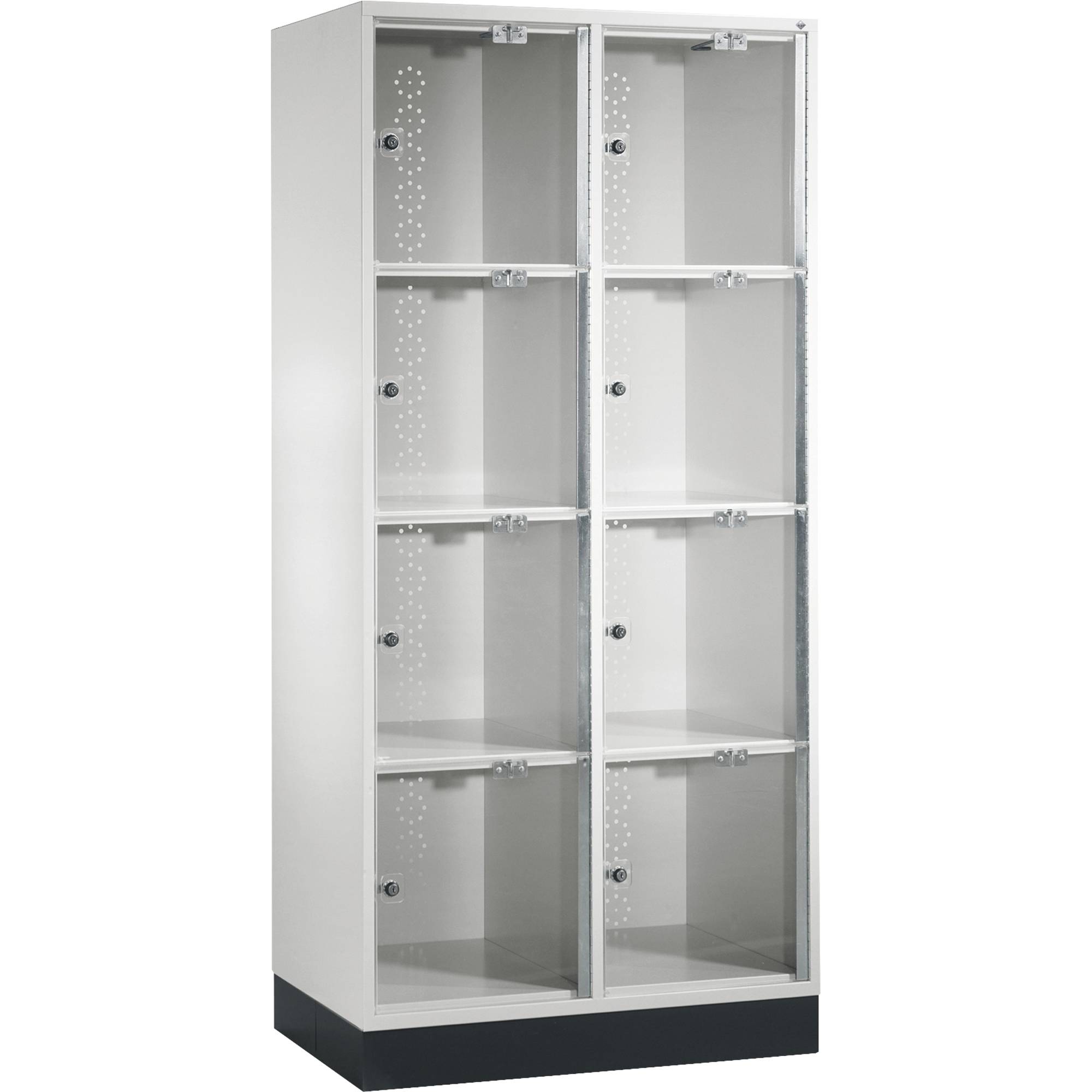 C+P Schließf.schrank 8470A202S10003 Acrylglastüren 1750x820x500mm lgr