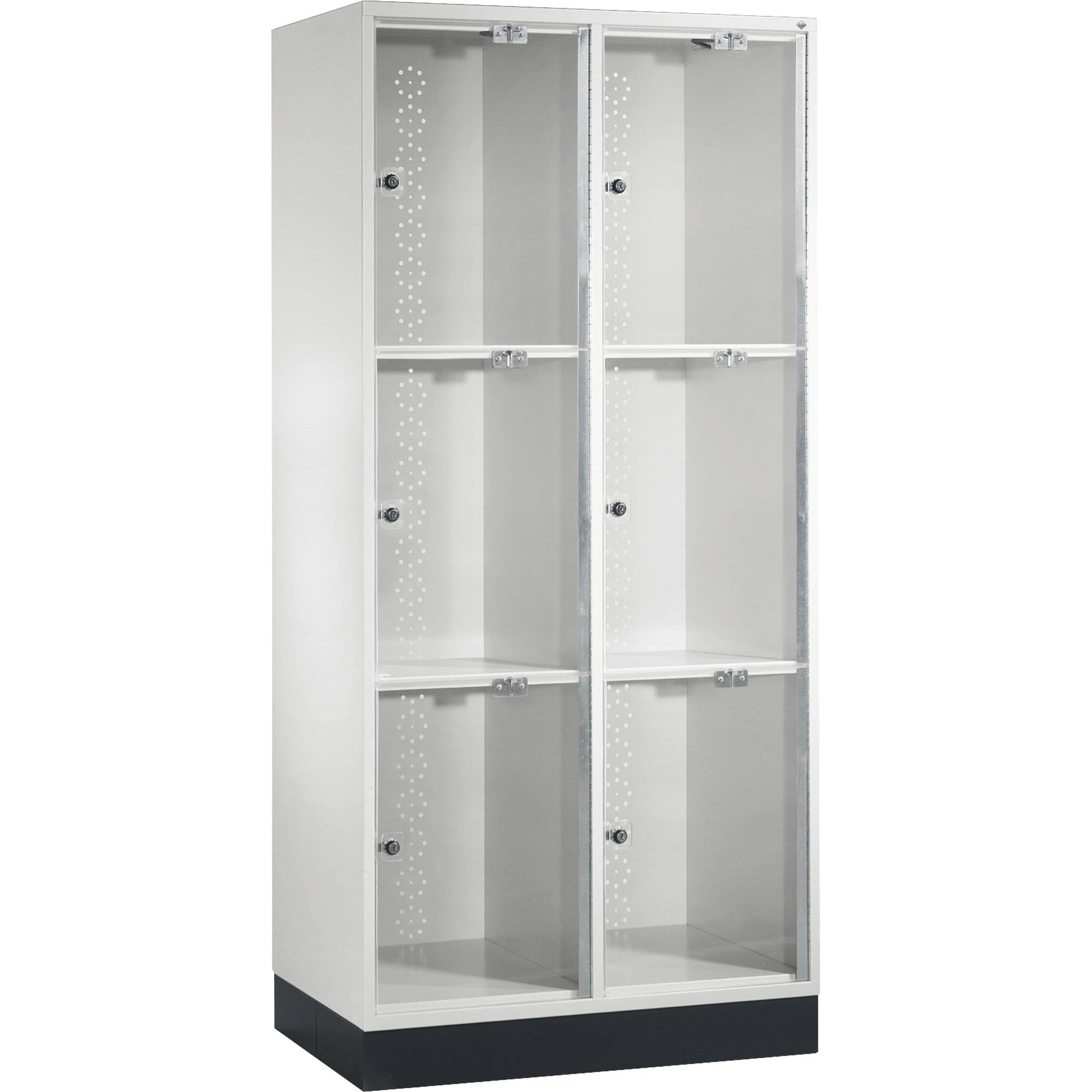 C+P Schließf.schrank 8370A202S10001 Acrylglastüren 1750x820x500mm lgr