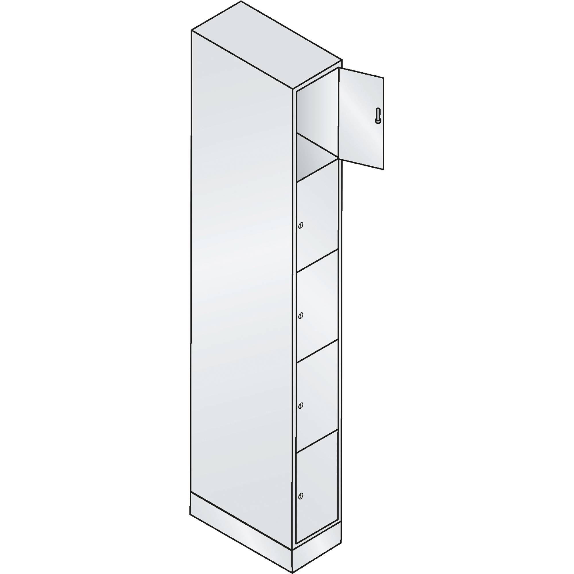 C+P Fächerschrank 8070010S10000 auf Sockel 5Fächer lgr/lgr