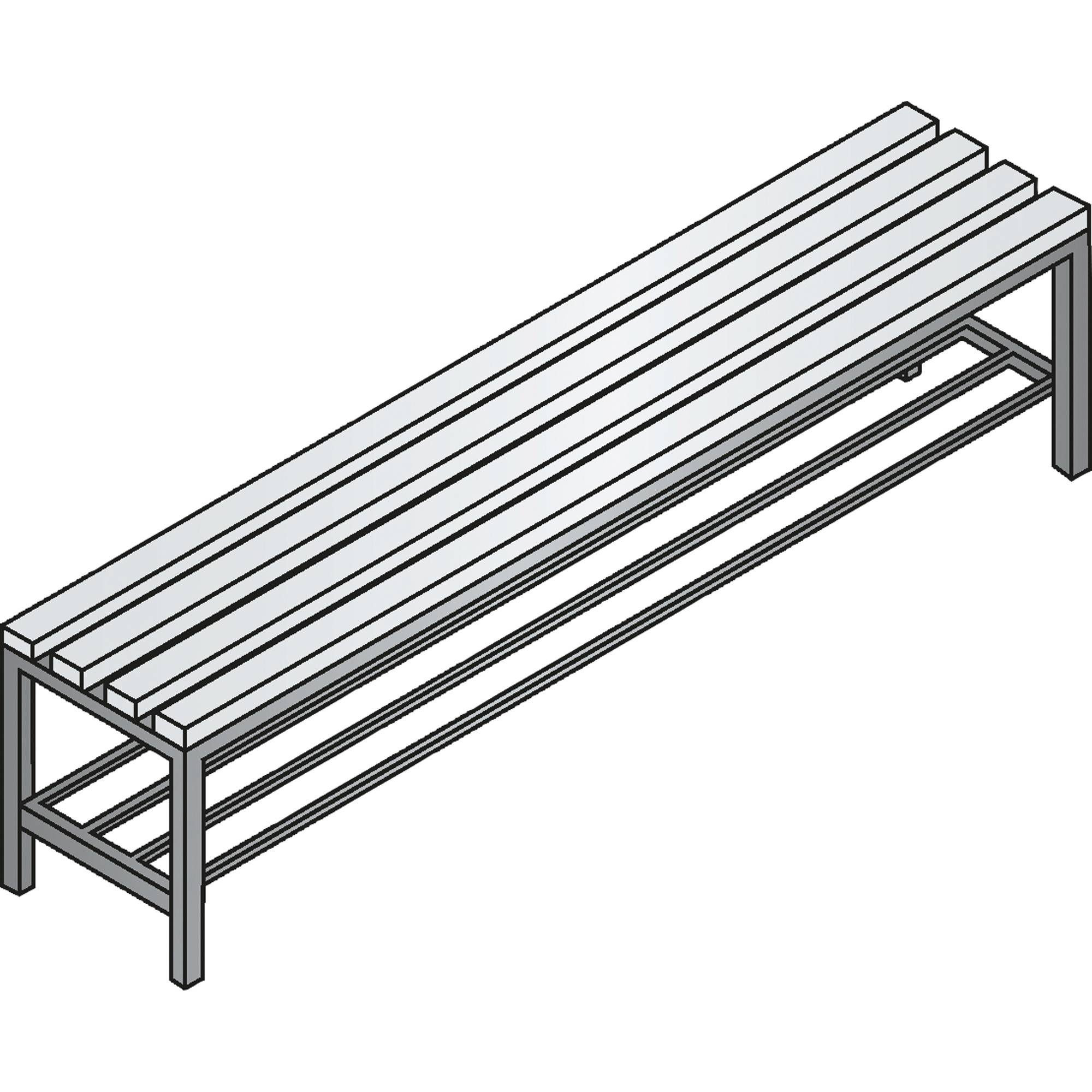 C+P Umkleidebank 8051010S10064 Schuhrost 420x1500x353mm sgr/lgr