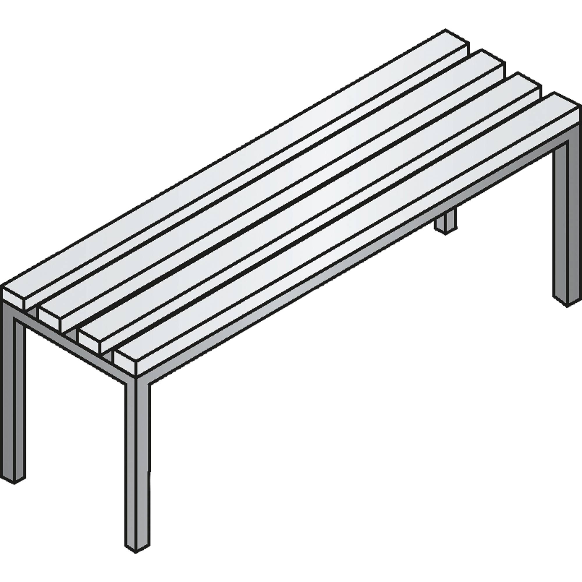 C+P Umkleidebank 8050000S10004 420x1000x353mm sgr/lgr