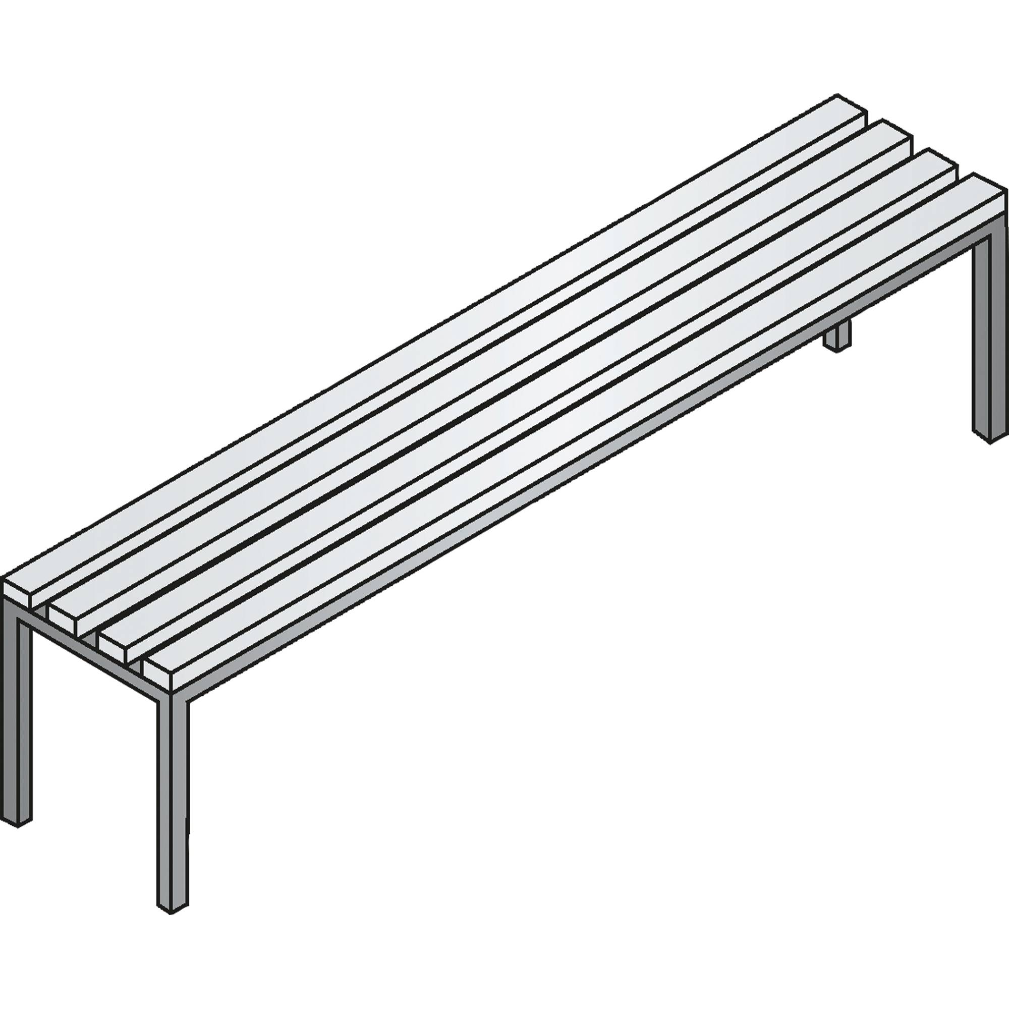 C+P Umkleidebank 8051000S10005 420x1500x353mm sgr/lgr