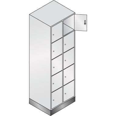 C+P Fächerschrank 8020205S10000 m. Sockel 10Fächer lgr/lgr