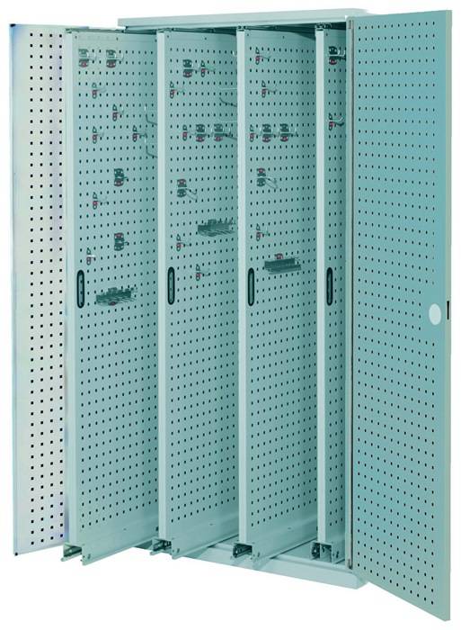 Vertikalschrank H1950xB1000xT600mm lichtgrau/lichtgrau 4 Auszüge Lochplattent.