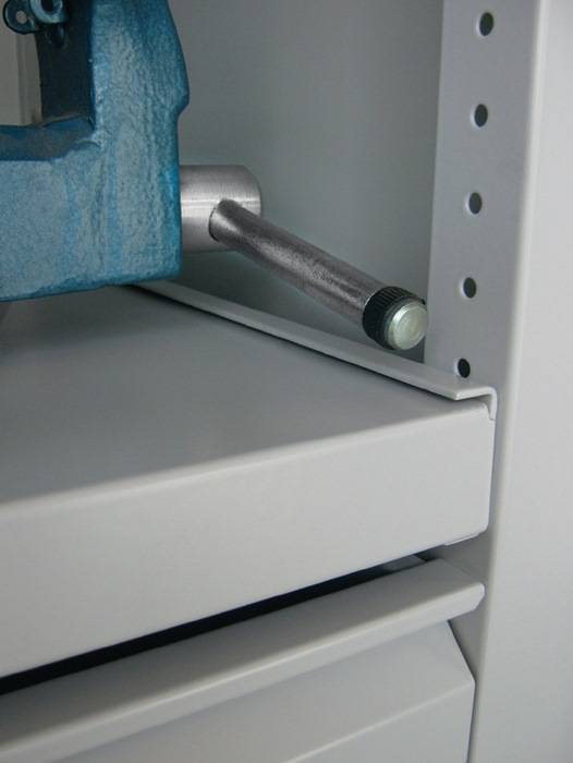 Schwerlastschrank Basic H1950xB1040xT630mm lichtgrau 4 Fbd.Trgf.120kg PAVOY