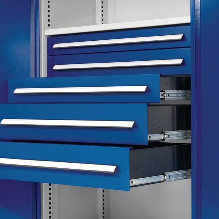 Schwerlastschrank H1950xB1000xT600mm grau/blau 2Fbd.1x100,2x125,2x175 Trgf.160kg