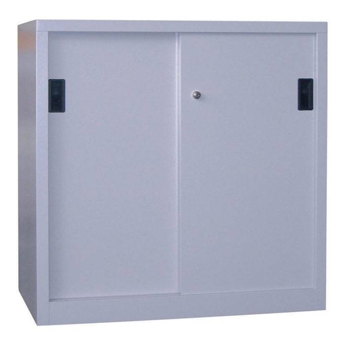 Schiebetürenschrank H1000xB1000xT500mm lichtgrau 2Fbd.Vollblechtüren