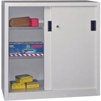 Schiebetürenschrank H1000xB1000xT600mm lichtgrau 2Fbd.Vollblechtüren Schiebetürenschrank H1000xB1000xT600mm lichtgrau 2Fbd.Vollblechtüren