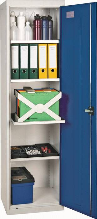 Werkzeug-/Beistellschrank H1800xB500xT500mm 4Bd.lichtgrau/enzianblau STUMPF