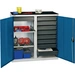 Werkzeug-/Beistellschrank H1000xB1000xT500mm 9Schubl.,4Bd.lichtgrau/enzianblau Werkzeug-/Beistellschrank H1000xB1000xT500mm 9Schubl.,4Bd.lichtgrau/enzianblau