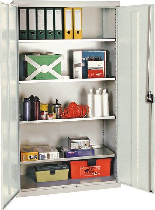 Werkzeug-/Beistellschrank H1800xB1000xT500mm 4Bd.lichtgrau/lichtgrau STUMPF