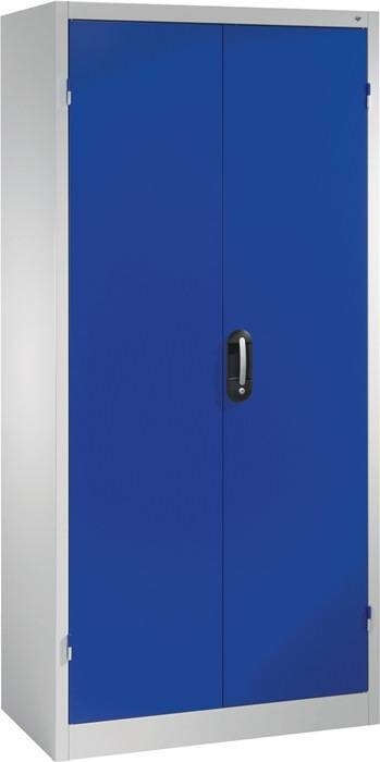 Flügeltürenschrank H1950xB1200xT600mm lichtgrau/enzianblau 4 BD C+P