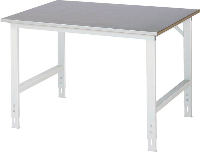 Arbeitstisch B1250xT1000xH760-1080mm Arbeitsplatte Stahlbl.Gestell lichtgrau RAU