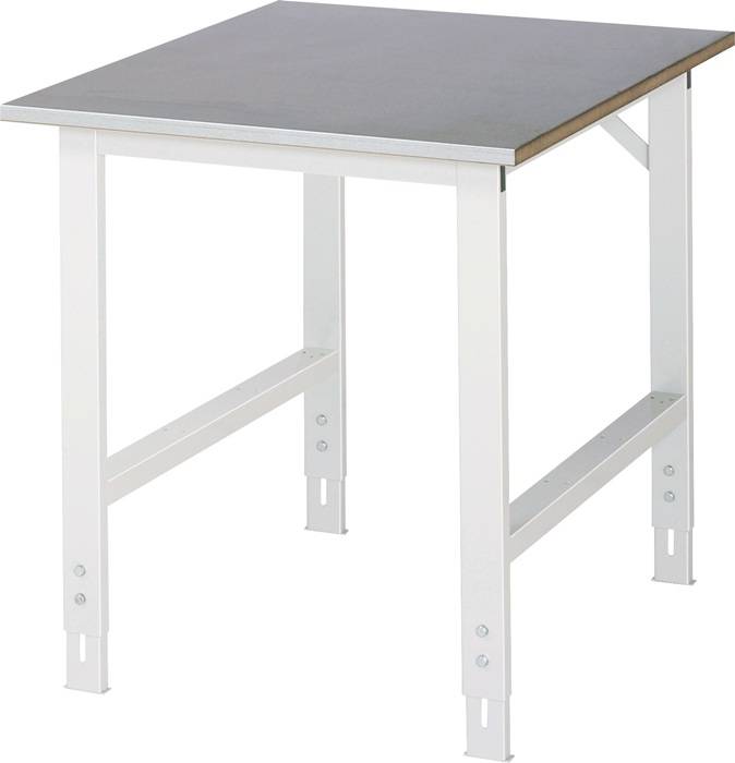 Arbeitstisch B750xT1000xH760-1080mm Arbeitsplatte Stahlbl.Gestell lichtgrau RAU
