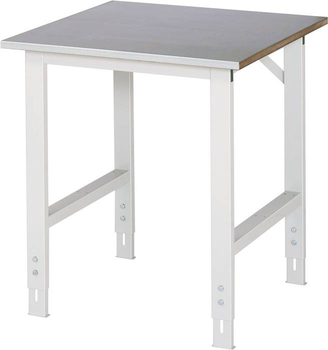 Arbeitstisch B750xT800xH760-1080mm Arbeitsplatte Stahlbl.Gestell lichtgrau RAU