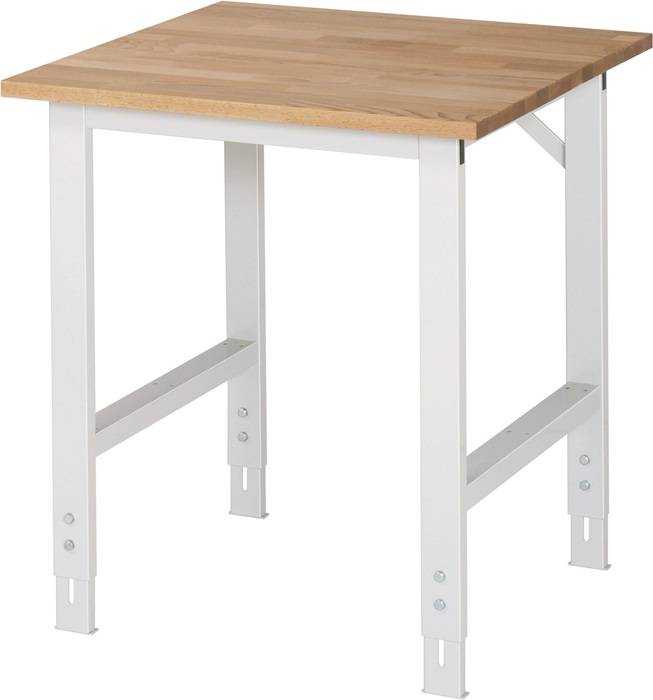 Arbeitstisch B750xT800xH760-1080mm Arbeitsplatte Buche Gestell lichtgrau