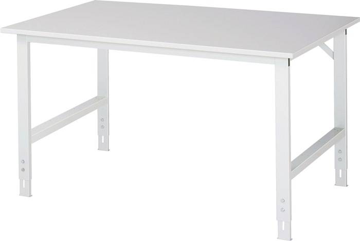 Arbeitstisch B1500xT1000xH760-1080mm Arbeitsplatte Melamin Gestell lichtgrau