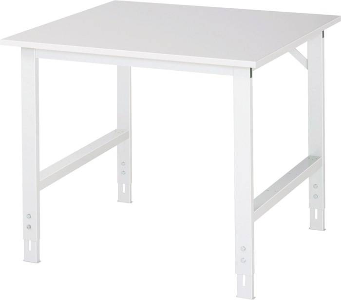 Arbeitstisch B1000xT1000xH760-1080mm Arbeitsplatte Melamin Gestell lichtgrau