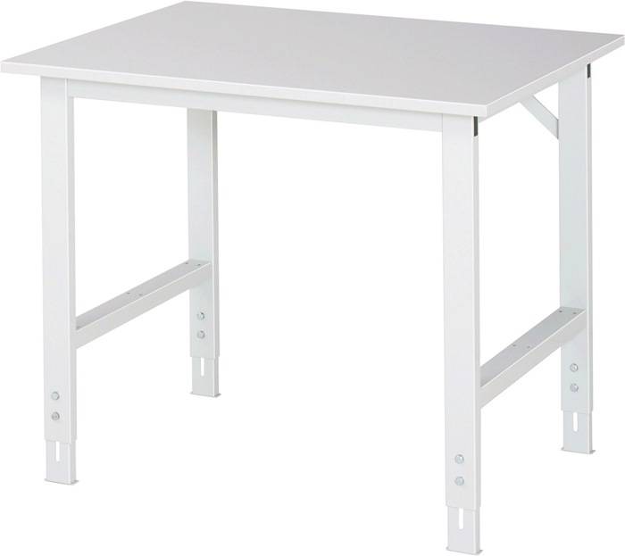 Arbeitstisch B1000xT800xH760-1080mm Arbeitsplatte Melamin Gestell lichtgrau
