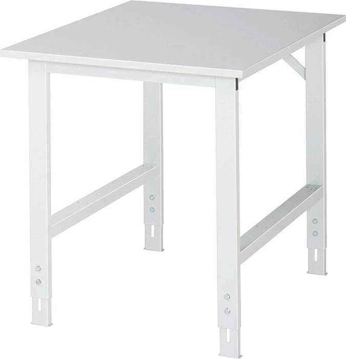 Arbeitstisch B750xT1000xH760-1080mm Arbeitsplatte Melamin Gestell lichtgrau