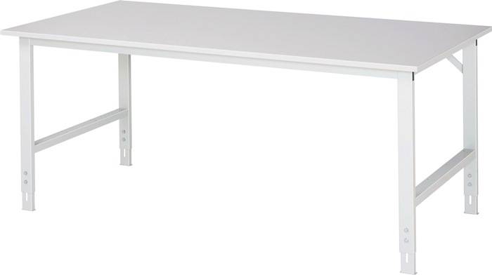 Arbeitstisch B2000xT1000xH760-1080mm Arbeitsplatte Melamin Gestell lichtgrau