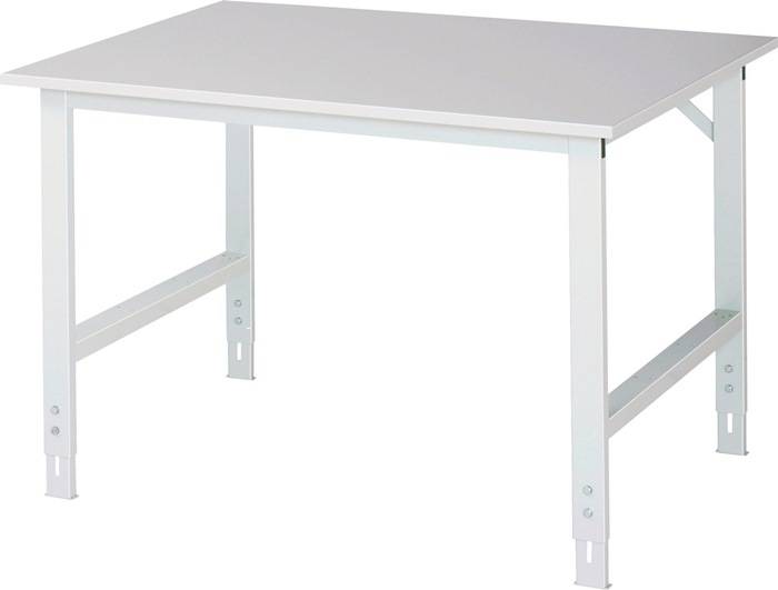Arbeitstisch B1250xT800xH760-1080mm Arbeitsplatte Melamin Gestell lichtgrau