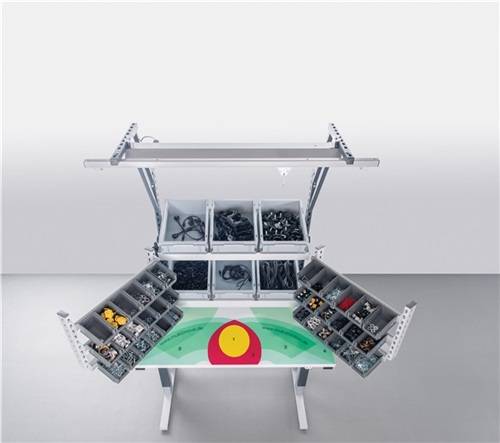 Schwenkarm inkl.2 Ablageböden f.Stützenbefestigung ESD,Grundaufbau