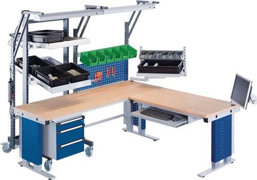 Schwenkarm inkl.2 Ablageböden f.Stützenbefestigung ESD,Grundaufbau