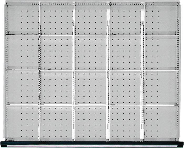 Schubladenunterteilungsmaterial Front-H.90mm 4 Längs-/15 Quertrennwände