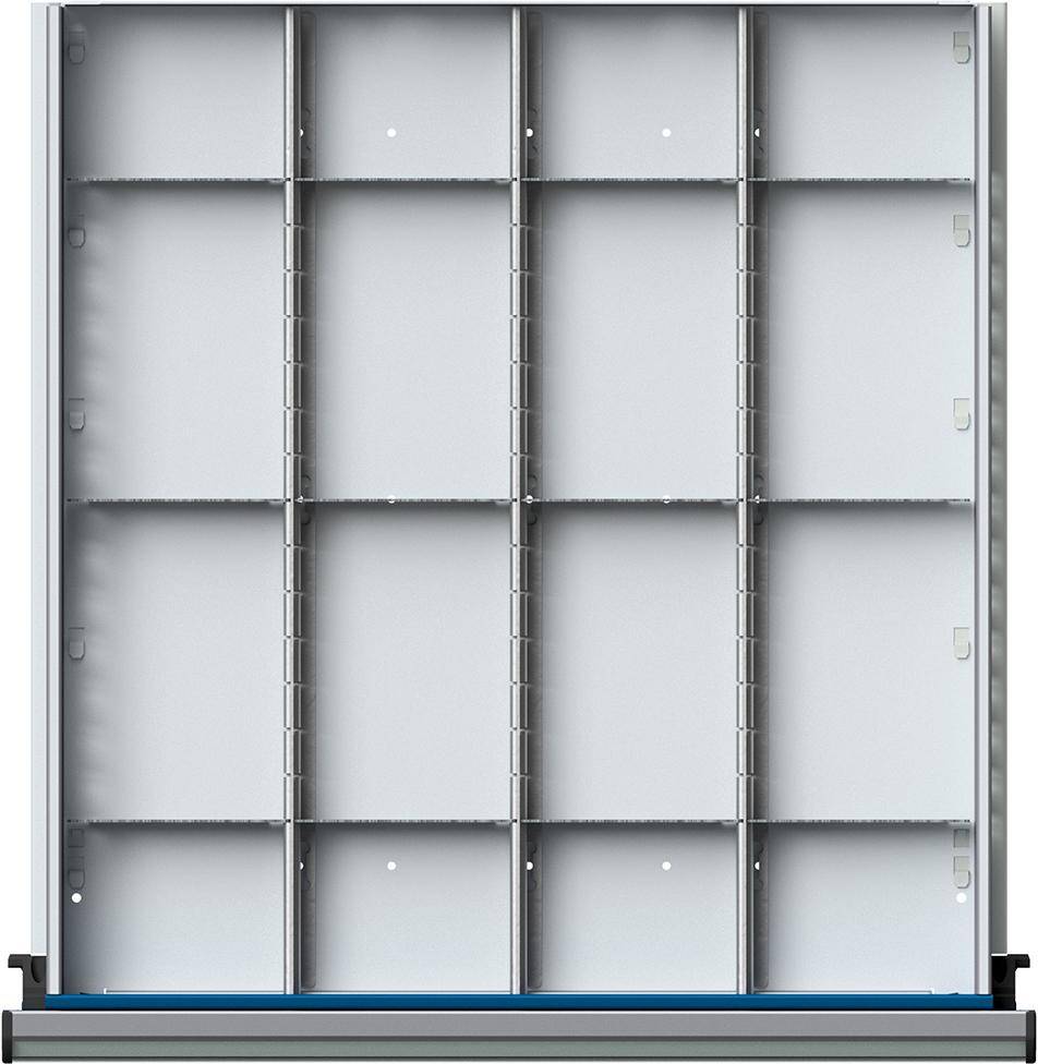 Schubladeneinteilungssatzfür FH 90-150mm 1/4 Teilung f.Schublade B500xT540 mm