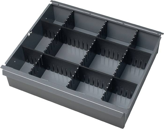 Schubladenunterteilungsmaterial Front-H.130-180mm 5 Steckleisten RAU