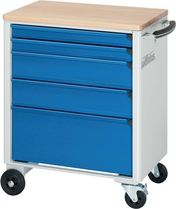 Werkstattwagen Buchenplatte H860xB700xT520mm lichtgrau/blau