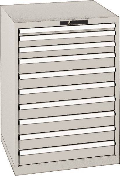 Schubladenschrank H1000xB717xT725mm grau/grau 10 Schubl.Vollauszug,KeyLock