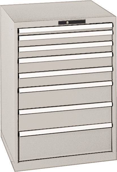 Schubladenschrank H1000xB717xT725mm grau/grau 8 Schubl.Vollauszug,KeyLock