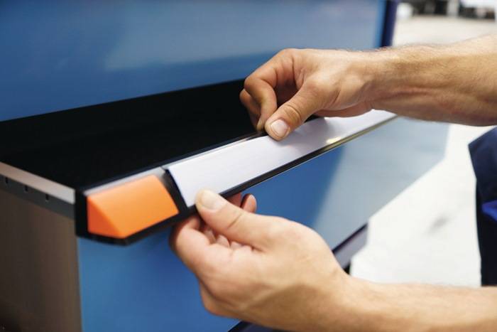 Schranksystem H2100xB1005xT695mm lichtgrau/lichtblau 2 Fbd.9 Schubl.